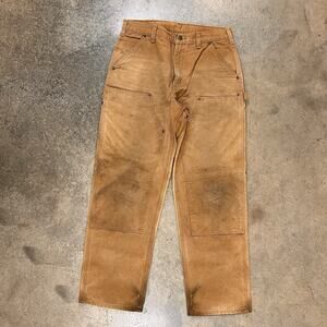 Vintage Style Carhartt B136 Tan Mens 33 x 32 Canvas Double Knee Carpenter